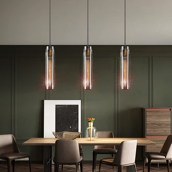 Прозрачен кристален led окачен лампа за хранене, модерните модни лампи за дома, хол, прости творчески