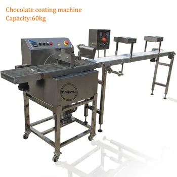Автоматична машина за нанасяне на шоколадова глазура Машина за глазировки бонбони, машини за производство на шоколад с голям капацитет