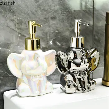 Бутилка сапун във формата на слон с покритие покритие, Тоалетни принадлежности за баня, Пластмасови корона помпа, Шише за дезинфектант за ръце, Захранващи препарат