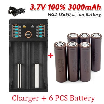 100% оригинален нов батерия hg2 18650 3000mah 3,6 V освобождаване от отговорност 20a, предназначени за енергийна зареждане + зарядно устройство