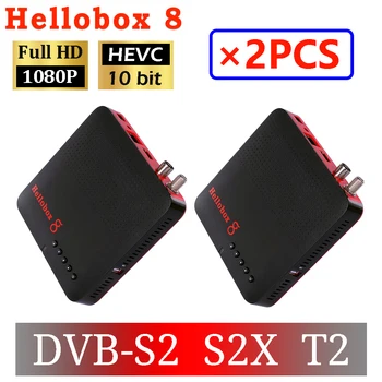 [2 бр.] Hellobox 8 H. 265 HEVC ТВ-приемник DVB S2, T2 S2X Hellobox8 телеприставка подкрепа RJ-45 PowerVu Вграден WiFi