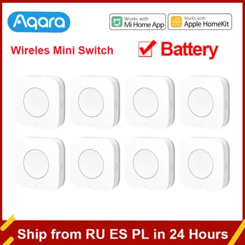 Безжична Мини Превключвател Aqara Zigbee Sensor One Key Button Control Умно Дистанционно за Управление на Домашна Автоматика за Homekit Xiaomi Mi Home