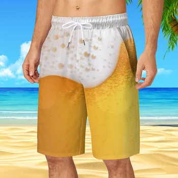 Бира празник на Мъжки бански костюми 3d Дъска за сърф Къси детски плажни шорти, Мъжки бански Мъжки бански Спортни панталони, Гащи момче