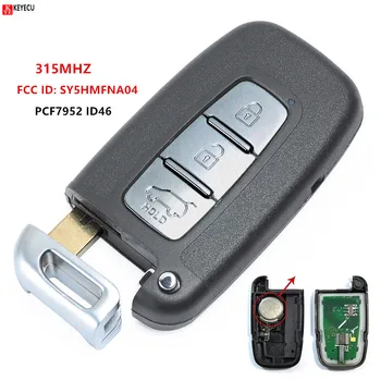 Keyecu Нов 3 Бутона 315 Mhz PCF7952 ID46 Замяната на Smart Prox Ключодържател за Hyundai Accent Sonata Genesis FCC: SY5HMFNA04