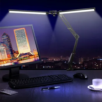 Нощна светлина за Четене USB Настолна Лампа със Скоба За Грижа За Очите, Регулируеми Въртящи се Дискове, Светодиодна Настолна Лампа За Четене Лампа за Обучение