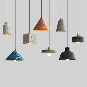 Nordic INS Индивидуални дизайнерски циментови висящи осветителни тела от Арт декор Мрамор лампа с трапезария и ресторант Малки висящи лампи