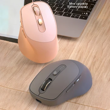 безжична мишка 4000 dpi с честота 2,4 Ghz, 6 комбинации, съвместима с Bluetooth Детска мишката, дисплей захранване за зареждане Type-C Капацитет от 500 mah, USB-Мишка за преносими компютри