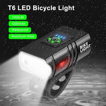 Велосипеден фенер 1000 mah T6, велосипедна фаровете, led USB акумулаторна велосипеден фенерче, алуминиева сплав, велосипеди далечен бой светлина, велосипедна детайл