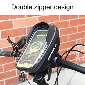 Чанта за мобилен телефон на кормилото, отразяващи сензорен екран, быстросъемный козирка, ЕВА Hard Shell, под наем, предната тръба на велосипедна чанта