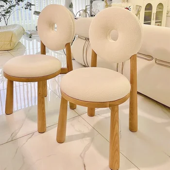 Уникален стол за хранене, в кухнята, в скандинавски стил, модерен дизайн, салон, стол за почивка, дизайнерски мебели Silla Comedor с ниска облегалка