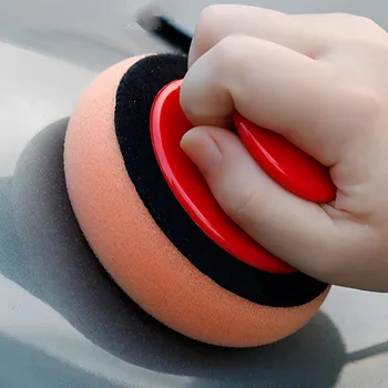 Автомобилна гъба за вощения с дръжка, лъскане на лигавицата с висока плътност, набор от инструменти за полиране на детайли на автомобила