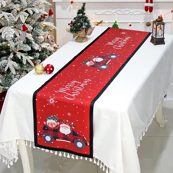 Покритие на масата борови листа, Коледна настолна песен, Коледни флаг, покритие на масата, Подаръци, Коледна декорация, Нов 2023 година, Покривката
