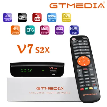 Сателитен приемник споразумение за свободна търговия 1080P Gtmedia v7 s2x DVB-S2 с USB WiFi, цифров приемник gtmedia v7s2x