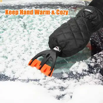 2 бр. Стъргалка за лед MATCC с ръкавици, рукавица за кола, чисти стъкла, предно стъкло, водонепроницаемое премахване на дебело руно със снежна подплата