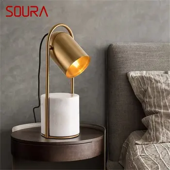 Лесна настолна лампа SOURA Nordic, Модерен Мрамор led настолна лампа, Декоративен за домашна спални