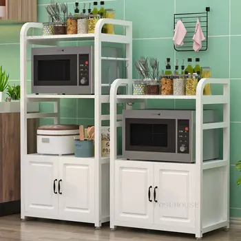 Кухненски шкафове, Кухненски мебели Подова стойка за микровълнова фурна и Многопластова стойка за съхранение на съдове Многофункционален шкаф за съхранение