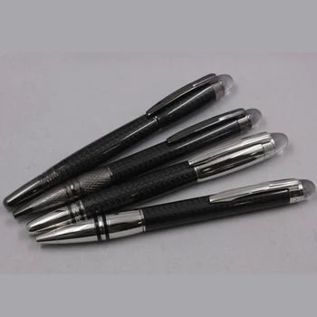Луксозни химикалки от черен карбон MB Mon с кристал глава, Канцеларски материали, Подарък дръжка за бизнес кореспонденция