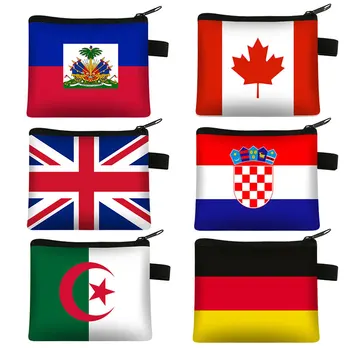 Портмонето с принтом на националния флаг, Испания, Гърция, Израел, портфейл, дамска мини чанта, стойка за кредитни карти, чанта за монети, подарък