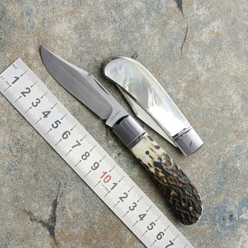 BOUNTAIN Оригинален Сгъваем Нож Lanny M390 С Острие От Рога на Елени + Стоманена Дръжка За Лов на Открито, на Къмпинг, Джобни Маршируват Инструменти за Носене на Плодове