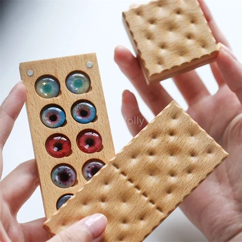 1 бр. магнитна кутия за съхранение на чипове за очната бисквити със сода за кукли Blyth, аксесоари за очила, играчки
