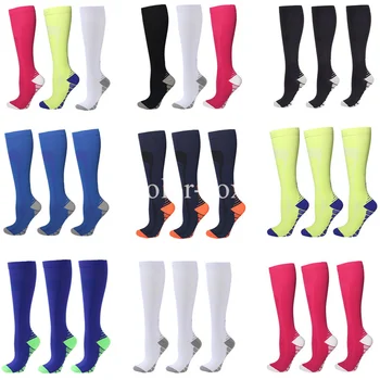 3 Двойки компрессионных чорапи за практикуване на кроссфитом и възстановяване, мъжки и дамски спортни чорапи за джогинг, Компресия чорапи за колоездене