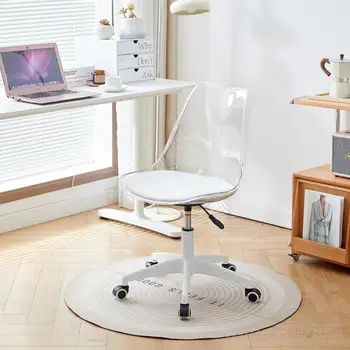 Компютърен стол за дома, удобно за заседналия начин на живот, въртящо се офис стол, въртящо се столче, за да се учат, Маса за спални, стол за грим