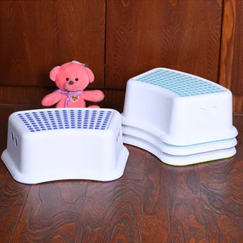Детски пластмасов противоскользящий стол Детски Штабелируемый столче за кухня, баня, тоалетна, тъмно син