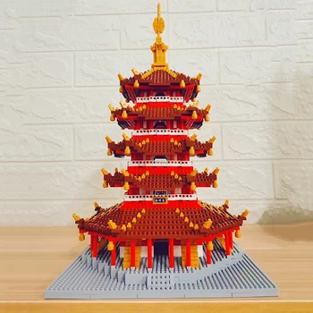 3D Модел на DIY Мини Диамантени блокове, Тухли, Сградата на Световната архитектура, Кула Лейфенг, Пагода на Западния бряг на езерото, Играчка за деца