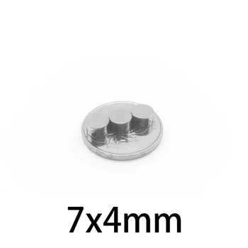 20-300 бр 7x4 mm Мощен магнит 7 ммх4 мм Постоянни Малки кръгли магнити 7*4 мм Неодимовый магнит Супер силна 7*4 N35