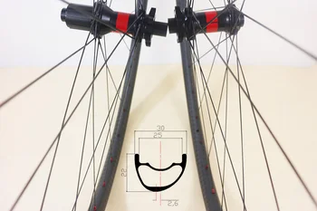ЛЕКИ 29er МТБ XC race 30 мм асиметрични карбоновые колела за планински велосипед без куки 2,6 мм с офсетов 29 инча директен бескамерная дължината на пара
