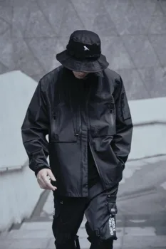 Яке тактическо палто ветрозащитная техническа облекло тъмно облекло ninjawear теквир киберпънк
