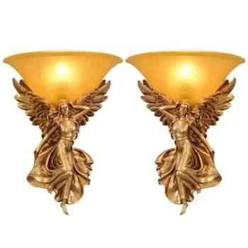 Европейската луксозни стенни лампа за помещения E14 led лампи, златна декоративно изкуство, стенни лампи за дневна, нощна лампа за спални